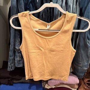 BP. Camel Ribbed Cropped Tank Top – Medium